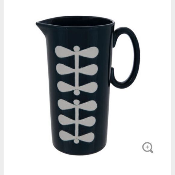NWT Navy & White Leaf Pitcher‎ - Picture 1 of 1